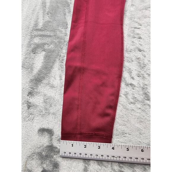 NEW Yogalicious Lux High Rise Ankle Leggings Size S Red Burnt Cranberry Stretch - Picture 11 of 12